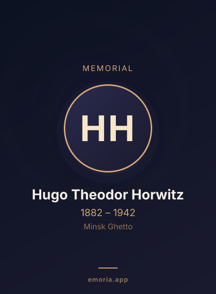 Memorial portrait of Hugo Theodor Horwitz