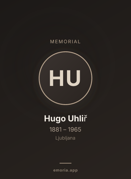Memorial portrait of Hugo Uhliř