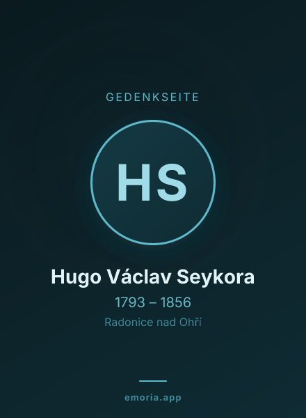 Gedenkportrait von Hugo Václav Seykora