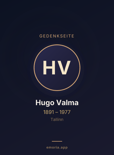 Gedenkportrait von Hugo Valma