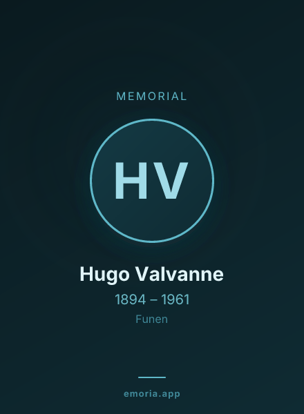 Memorial portrait of Hugo Valvanne