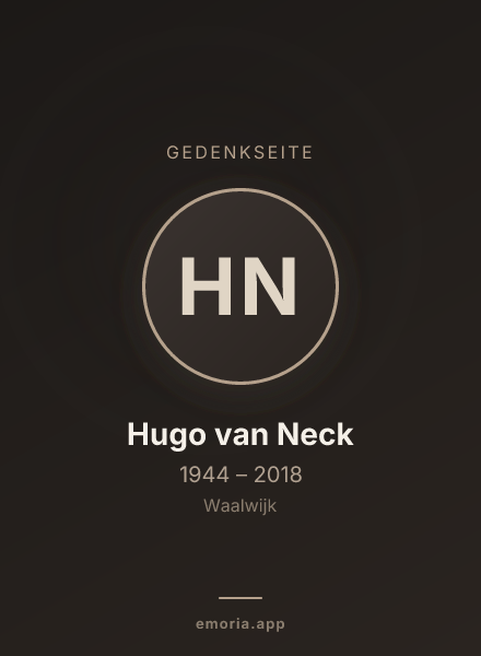 Gedenkportrait von Hugo van Neck