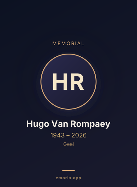 Memorial portrait of Hugo Van Rompaey