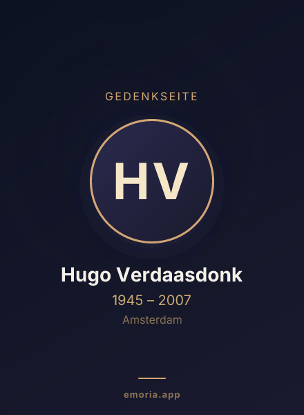 Gedenkportrait von Hugo Verdaasdonk