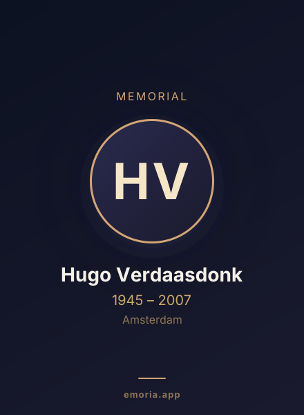 Memorial portrait of Hugo Verdaasdonk
