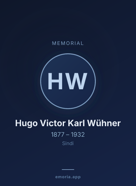Memorial portrait of Hugo Victor Karl Wühner