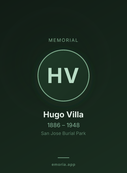 Memorial portrait of Hugo Villa