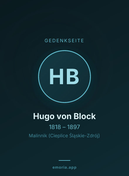 Gedenkportrait von Hugo von Block