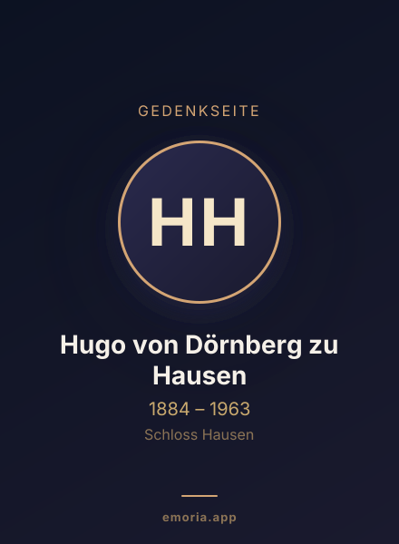 Gedenkportrait von Hugo von Dörnberg zu Hausen
