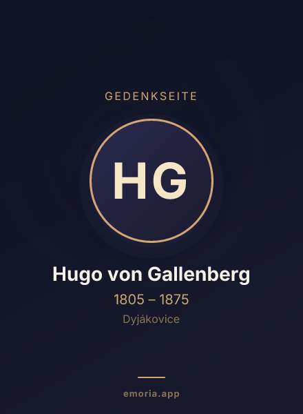 Gedenkportrait von Hugo von Gallenberg