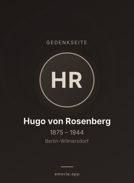 Gedenkportrait von Hugo von Rosenberg