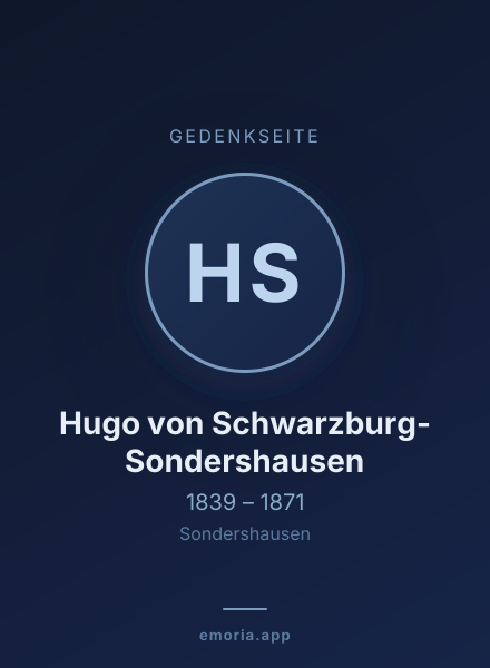 Gedenkportrait von Hugo von Schwarzburg-Sondershausen