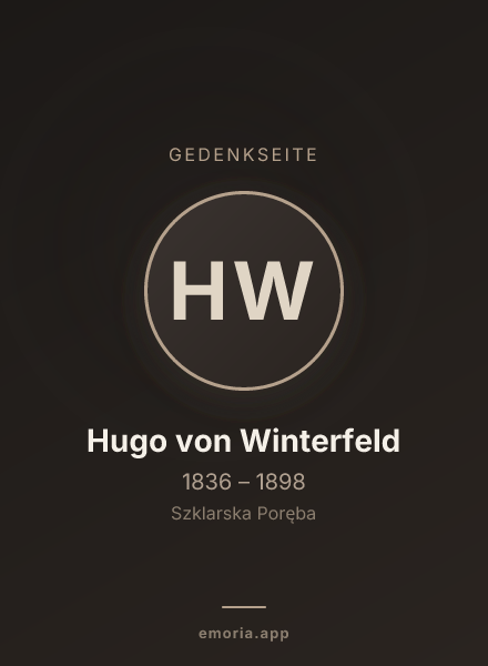 Gedenkportrait von Hugo von Winterfeld