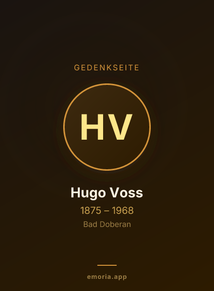 Gedenkportrait von Hugo Voss