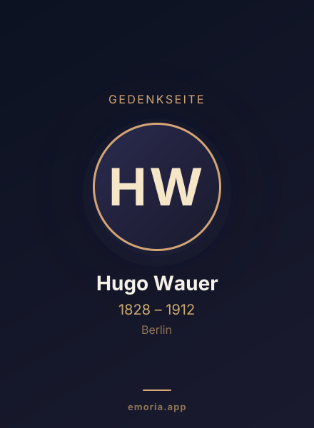 Gedenkportrait von Hugo Wauer