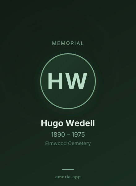 Memorial portrait of Hugo Wedell
