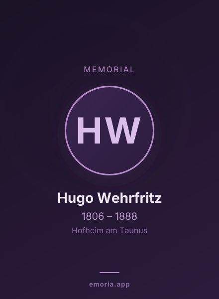 Memorial portrait of Hugo Wehrfritz