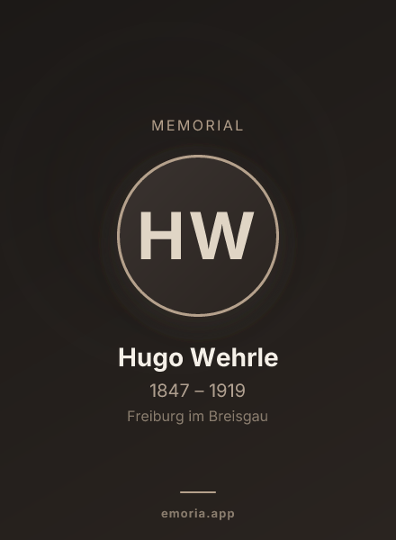 Memorial portrait of Hugo Wehrle