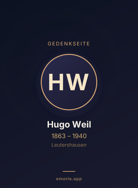 Gedenkportrait von Hugo Weil