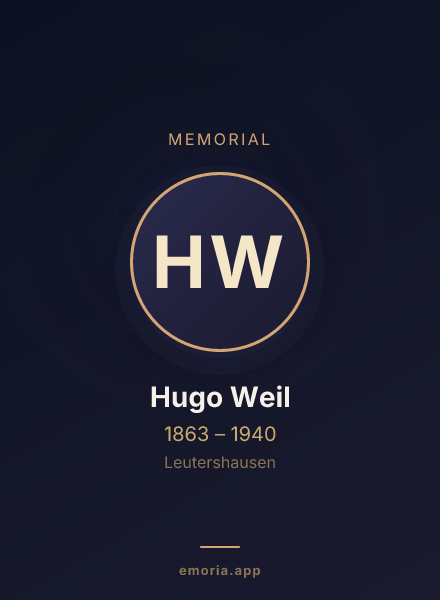 Memorial portrait of Hugo Weil