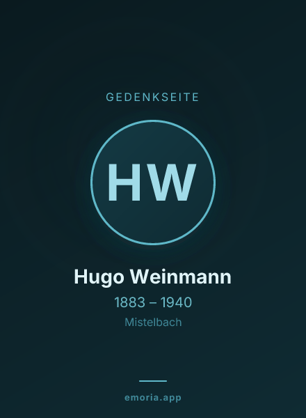 Gedenkportrait von Hugo Weinmann