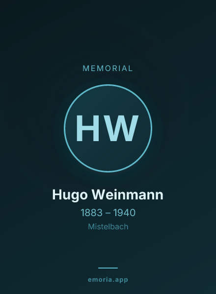 Memorial portrait of Hugo Weinmann