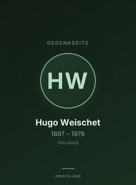 Gedenkportrait von Hugo Weischet