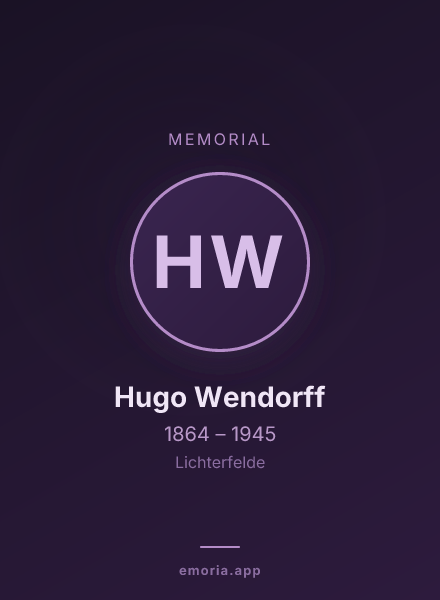 Memorial portrait of Hugo Wendorff