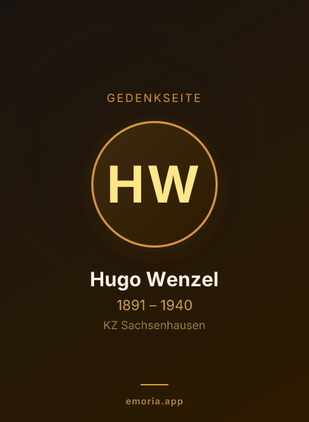 Gedenkportrait von Hugo Wenzel