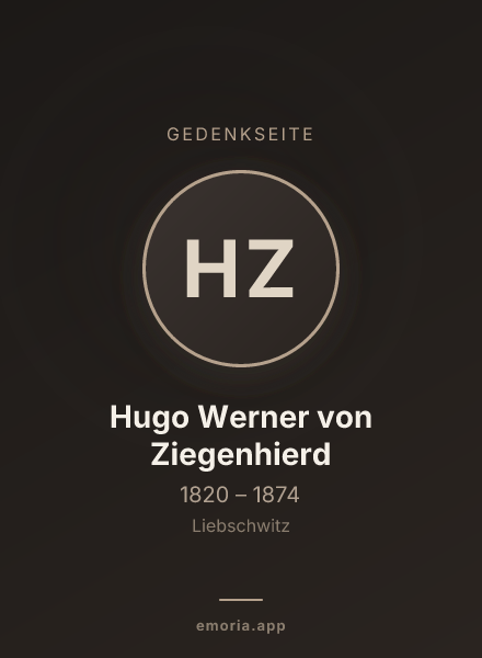 Gedenkportrait von Hugo Werner von Ziegenhierd