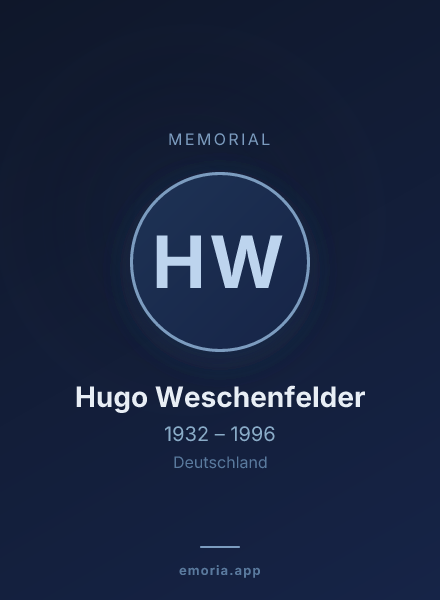 Memorial portrait of Hugo Weschenfelder