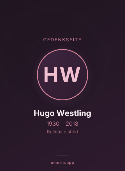 Gedenkportrait von Hugo Westling