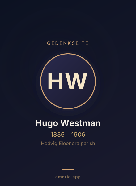 Gedenkportrait von Hugo Westman