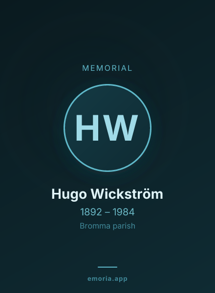 Memorial portrait of Hugo Wickström