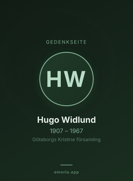 Gedenkportrait von Hugo Widlund
