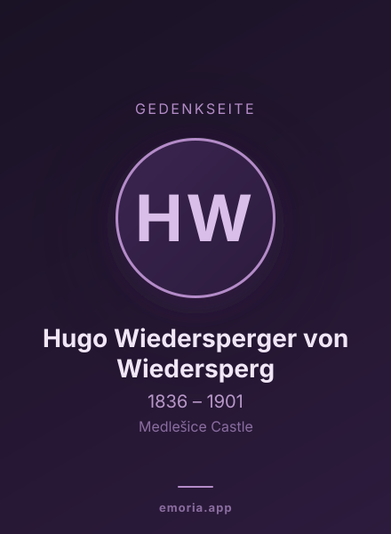 Gedenkportrait von Hugo Wiedersperger von Wiedersperg