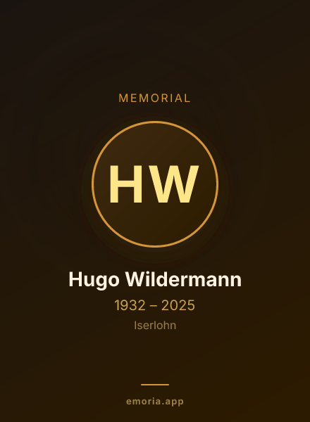 Memorial portrait of Hugo Wildermann