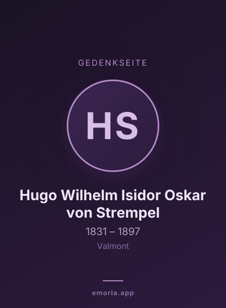 Gedenkportrait von Hugo Wilhelm Isidor Oskar von Strempel
