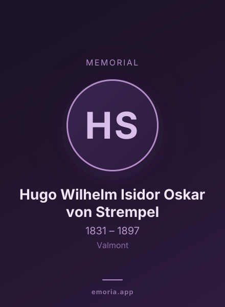 Memorial portrait of Hugo Wilhelm Isidor Oskar von Strempel