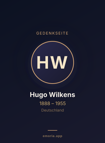 Gedenkportrait von Hugo Wilkens