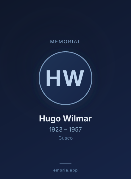 Memorial portrait of Hugo Wilmar