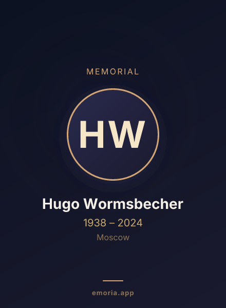Memorial portrait of Hugo Wormsbecher