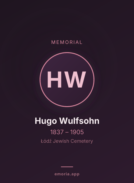 Memorial portrait of Hugo Wulfsohn