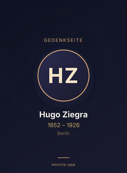Gedenkportrait von Hugo Ziegra