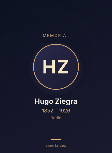 Memorial portrait of Hugo Ziegra