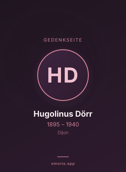 Gedenkportrait von Hugolinus Dörr