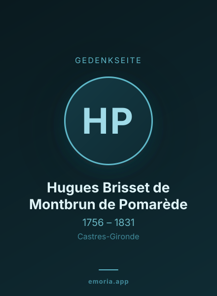 Gedenkportrait von Hugues Brisset de Montbrun de Pomarède