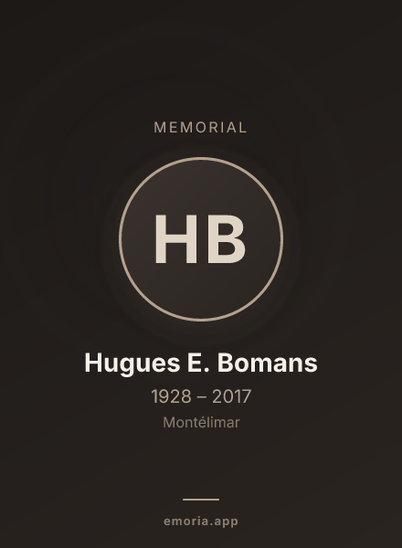 Memorial portrait of Hugues E. Bomans