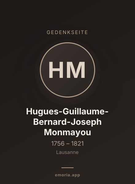 Gedenkportrait von Hugues-Guillaume-Bernard-Joseph Monmayou