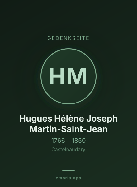 Gedenkportrait von Hugues Hélène Joseph Martin-Saint-Jean